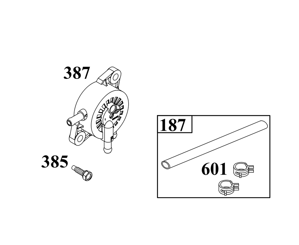 Fuel Supply Group Diagram and Parts List for 44T977-0055-B5 400000 - 699999 Briggs and Stratton Engine
